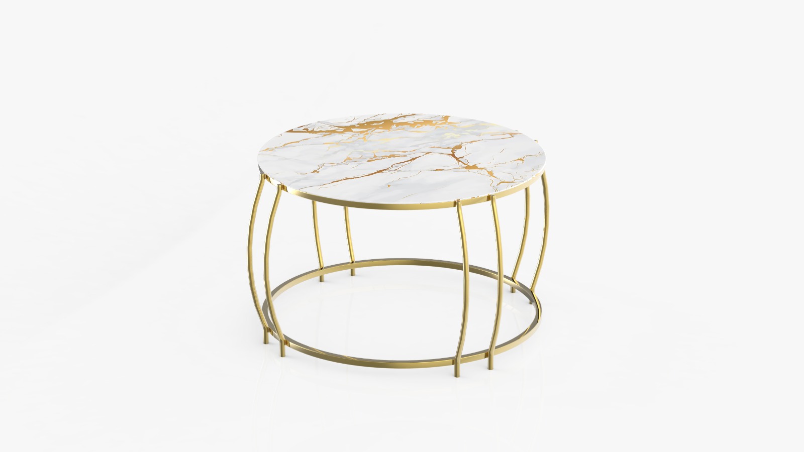 Măsuță Cafea HANEDAN, Design Modern, Cadru Metalic, 75x75x45 cm, Mobilier Living, Mobila Mega