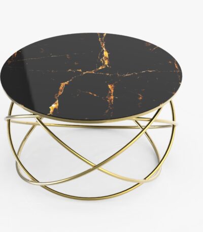 Foto Măsuță Cafea YILDIZ, Design Modern, Cadru Metalic, 75x75x45 cm,  Mobilier Living, Mobila Mega