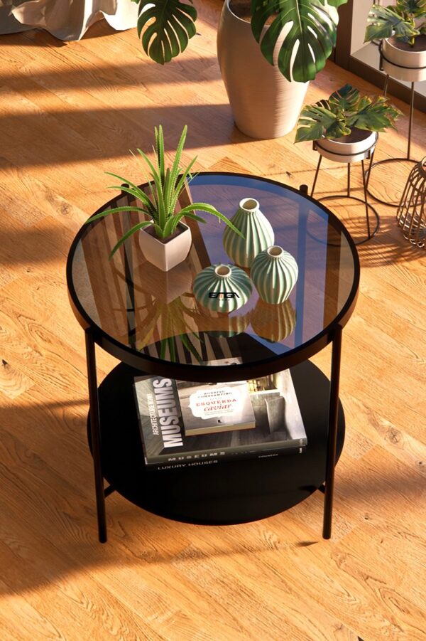 Măsuță Cafea TROY, Design Modern, Cadru Metalic, 57x57x52 cm, Mobilier Living, Mobila Mega