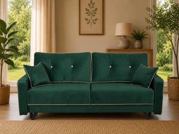 Canapea extensibila Valeo, 220x102x100 cm, functie pat 150x190, lada depozitare, Design Elegant, Mobila Mega